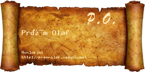 Prém Olaf névjegykártya